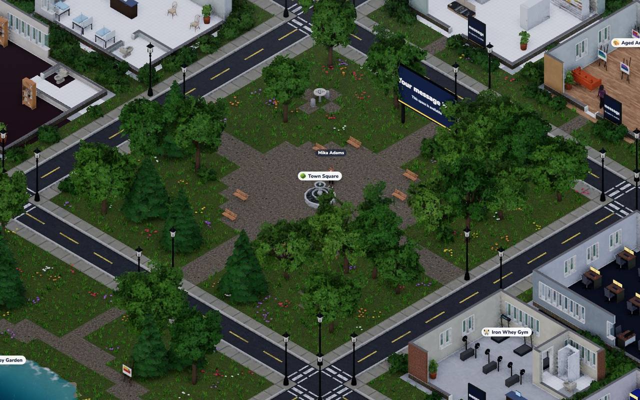 Town Square in Asiago, seen from above in the live 3D viewer